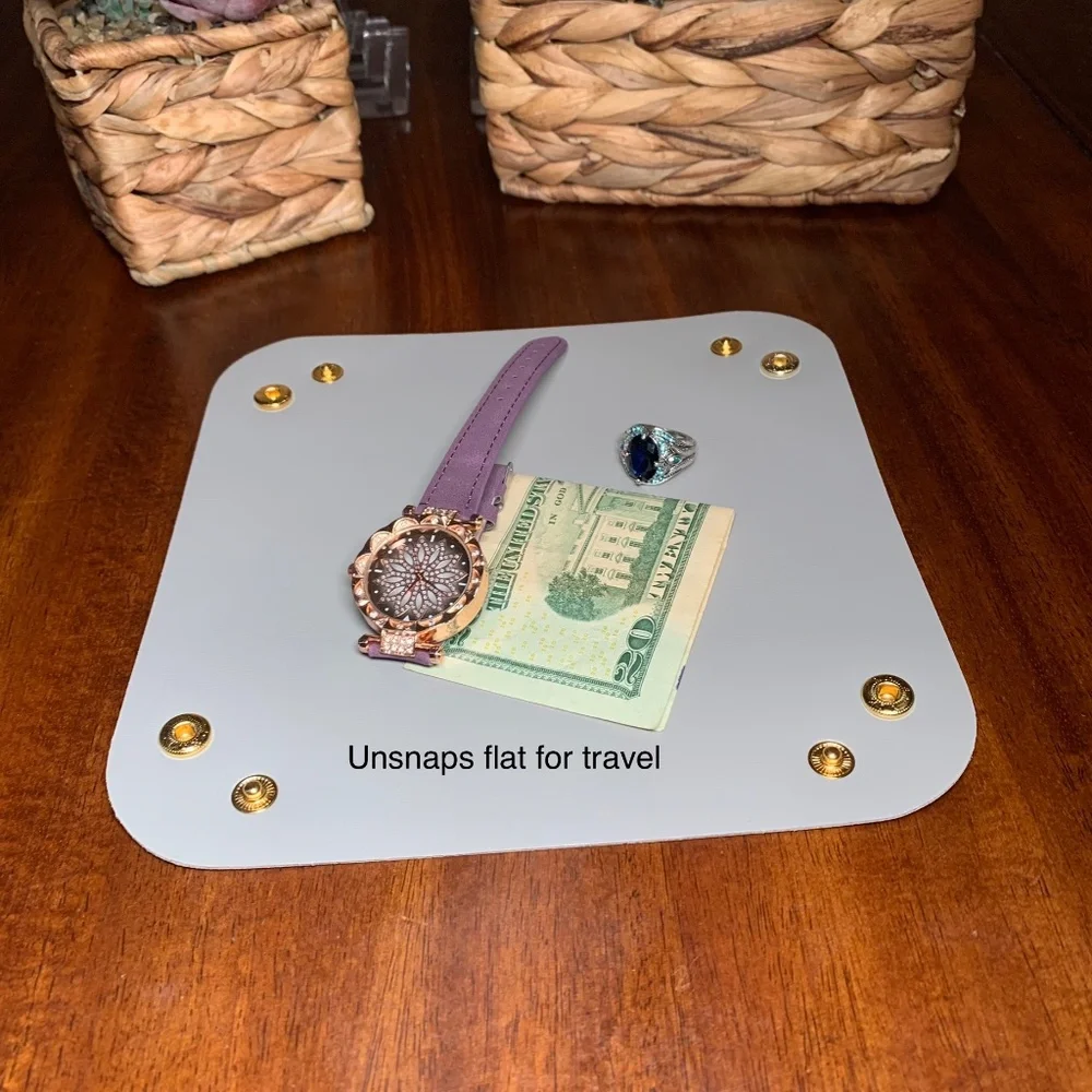 Snap Travel Valet Tray, Catchall, Vegan Leather